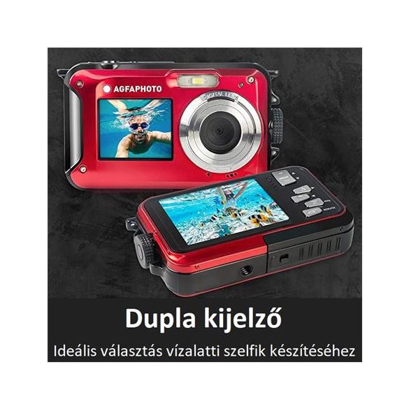 Fényképezőgép, kompakt, digitális, vízálló, AGFAPHOTO "WP8000", piros