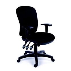   Irodai szék, állítható karfával, fekete gyöngyszövet-borítás, fekete lábkereszt, MAYAH "Comfort"