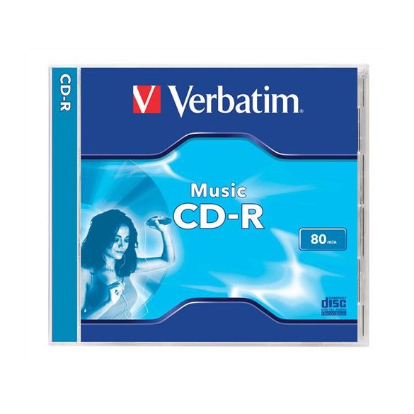 CD-R lemez, 700MB, 80min, 16x, 1 db, normál tok, VERBATIM "Live it!"