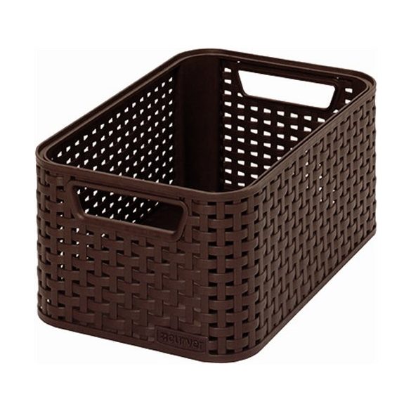 Rattan hatású kosár, 6l, sötétbarna, CURVER "Style S"