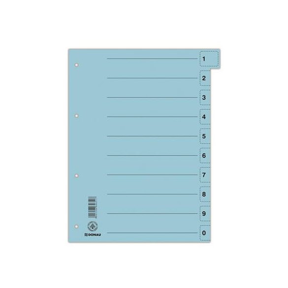 Regiszter, karton, A4, mikroperforált, DONAU, kék