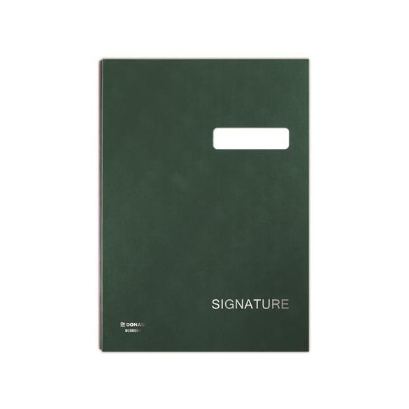 Aláírókönyv, A4, 20 rekeszes, karton, DONAU, zöld