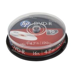 DVD+R lemez, 4,7 GB, 16x, 10 db, hengeren, HP