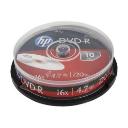 DVD+R lemez, 4,7 GB, 16x, 10 db, hengeren, HP