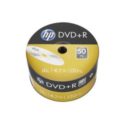 DVD+R lemez, 4,7 GB, 16x, 50 db, zsugor csomagolás, HP