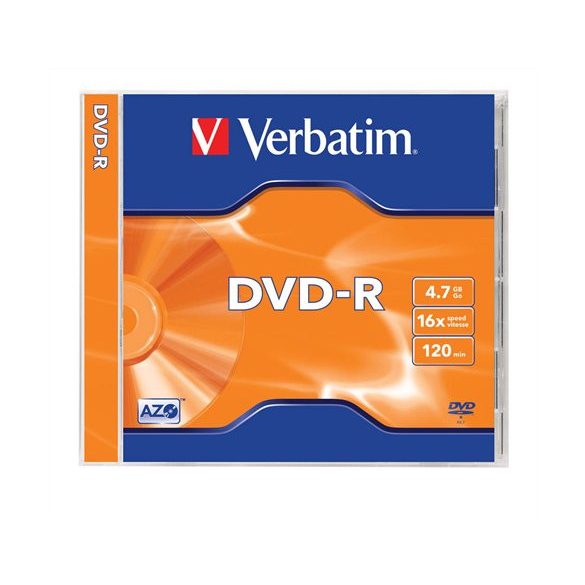 DVD-R lemez, AZO, 4,7GB, 16x, 1 db, normál tok, VERBATIM