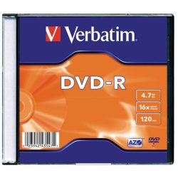 DVD-R lemez, AZO, 4,7GB, 16x, 1 db, vékony tok, VERBATIM