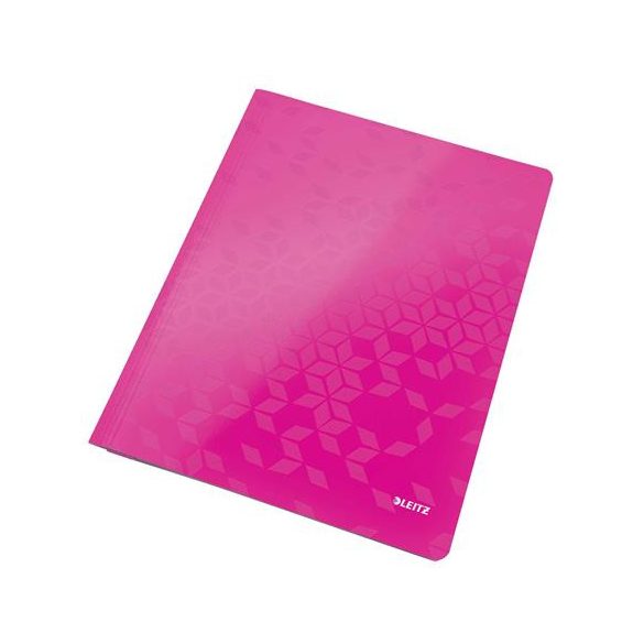 Gyorsfűző, laminált karton, A4, LEITZ "Wow", rózsaszín
