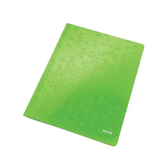 Gyorsfűző, laminált karton, A4, LEITZ "Wow", zöld