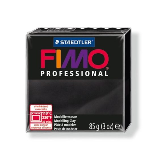 Gyurma, 85 g, égethető, FIMO "Professional", fekete