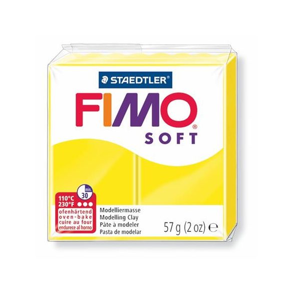 Gyurma, 57 g, égethető, FIMO "Soft", citromsárga