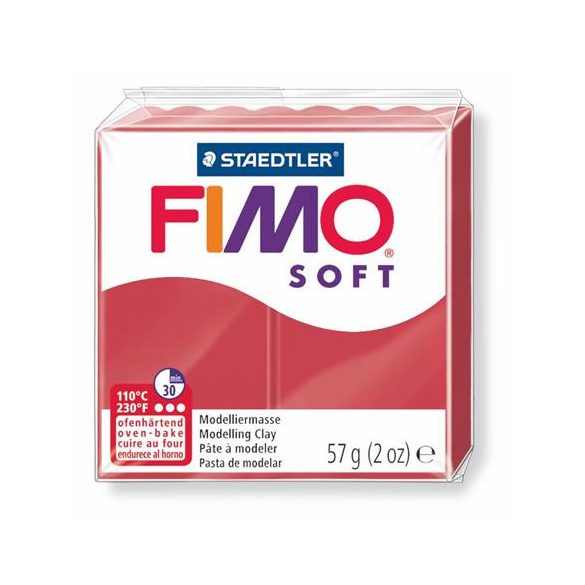 Gyurma, 57 g, égethető, FIMO "Soft", meggy piros