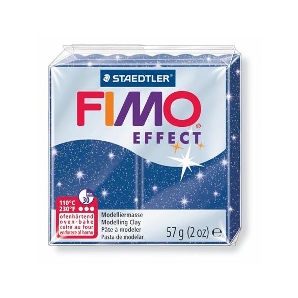 Gyurma, 57 g, égethető, FIMO "Effect", csillámos kék