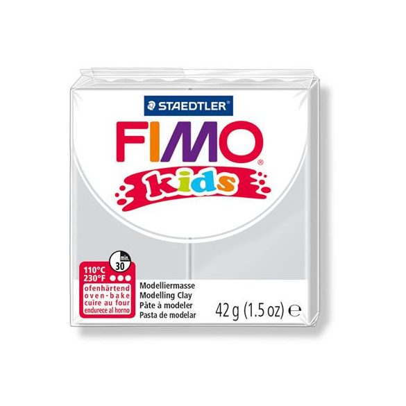 Gyurma, 42 g, égethető, FIMO "Kids", világosszürke