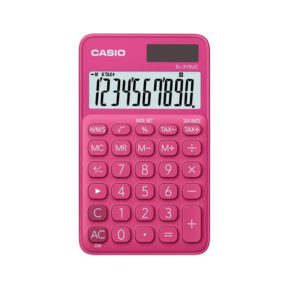 Zsebszámológép, 10 számjegy, CASIO "SL 310", rózsaszín