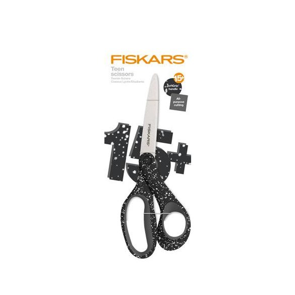 Olló, általános, 20 cm, FISKARS "Grad Teen Spray", fekete