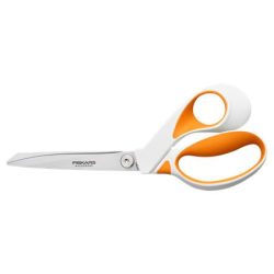   Olló, általános, 23 cm, FISKARS "RazorEdge Softgrip", narancssárga-fehér