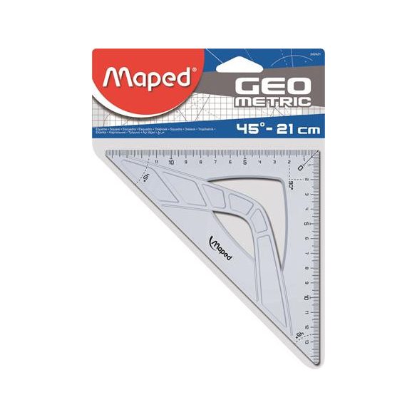 Háromszög vonalzó, műanyag, 45°, 21 cm, MAPED "Geometric"