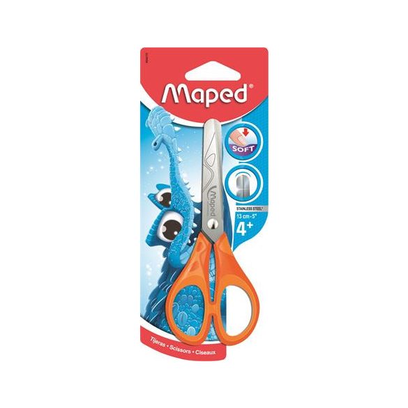 Olló, iskolai, 13 cm, MAPED "Essentials Soft"