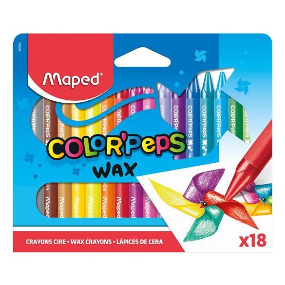 Zsírkréta, MAPED "Color'Peps Wax", 18 különböző szín