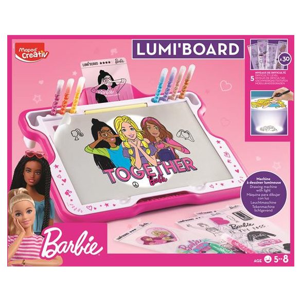 Kreatív készségfejlesztő rajzkészlet, MAPED CREATIV "Lumi Board Barbie"