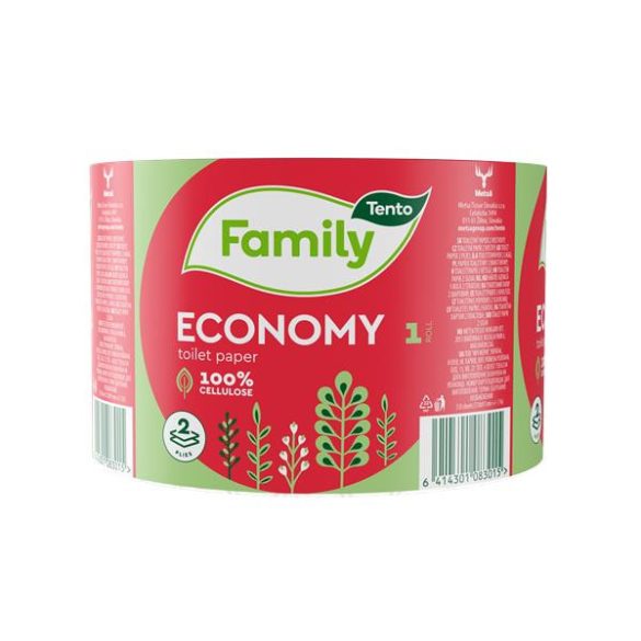 Toalettpapír, 2 rétegű, kistekercses, 36 tekercs, TENTO "Family Economy", natúr