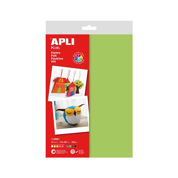 Filc anyag, APLI Kids, A4, vegyes színek