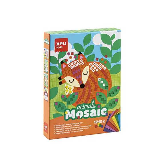 Mozaikos képkészítő készlet, APLI Kids "Animals Mosaic", erdei állatok