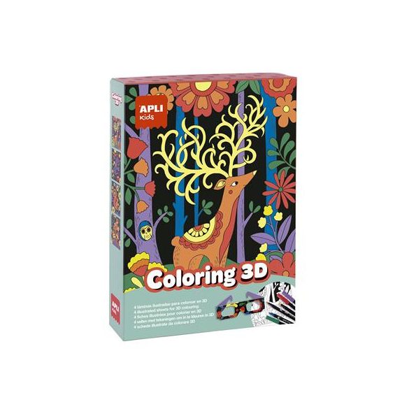 3D hatású színező szett, APLI Kids "Coloring 3D", 11 részes