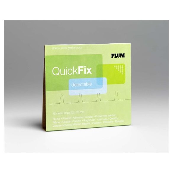 Sebtapasz utántöltő "Quick Fix", 45 darabos, kék, fémszálas, PLUM