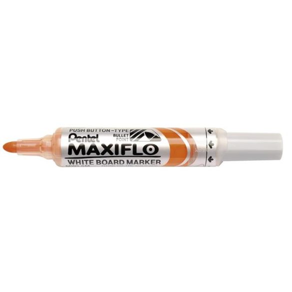 Táblamarker, 2,5 mm, kúpos, PENTEL "Maxiflo MWL5M", narancs