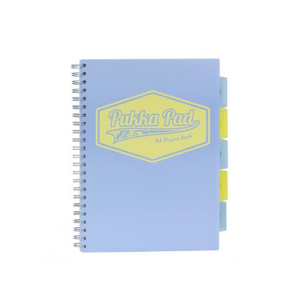 Spirálfüzet, A4, vonalas, 100 lap, PUKKA PAD "Pastel project book", vegyes szín