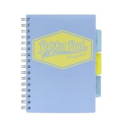   Spirálfüzet, A5, vonalas, 100 lap, PUKKA PAD "Pastel project book", vegyes szín