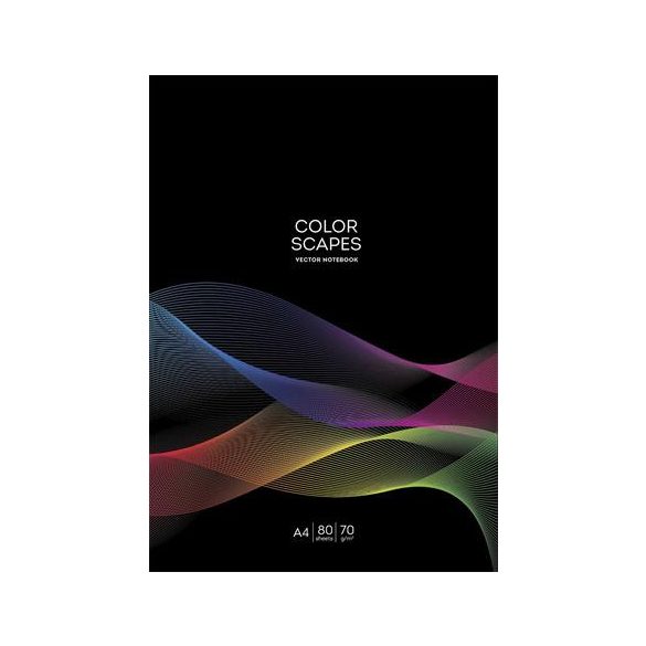 Füzet, tűzött, A4, vonalas, 80 lap, SHKOLYARYK "Color scapes", vegyes minta