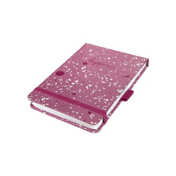 Jegyzetfüzet, exkluzív, 110x79 mm, pontrácsos, 79 lap, keményfedeles, SIGEL "Jolie" Pink Happiness