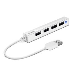   USB elosztó-HUB, 4 port, USB 2.0, SPEEDLINK "Snappy Slim" fehér