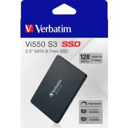   SSD (belső memória), 128GB, SATA 3, 430/560MB/s, VERBATIM "Vi550"
