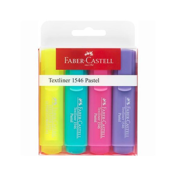 Szövegkiemelő készlet, 1-5 mm, FABER-CASTELL "1546 Pastel", 4 különböző szín