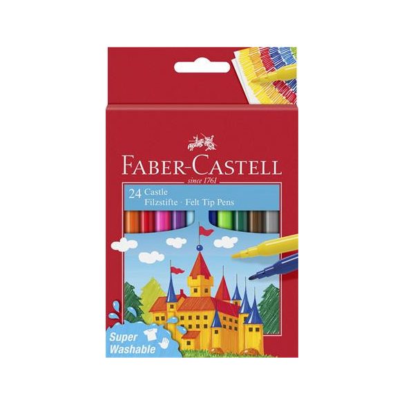 Filctoll készlet, FABER-CASTELL, 24 különböző szín "Castle"