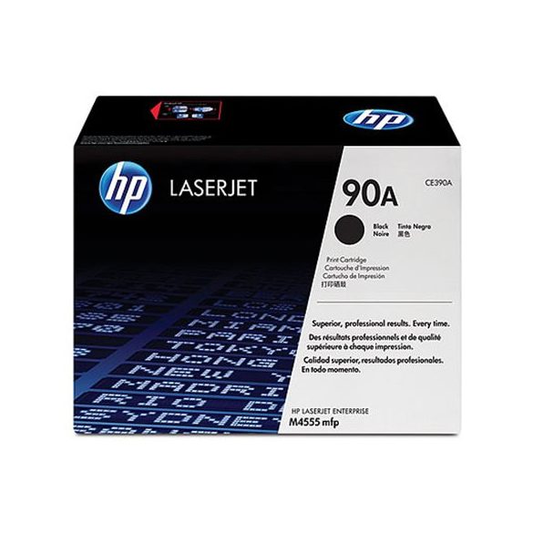 CE390A Lézertoner LaserJet M4555MFP nyomtatóhoz, HP 90A, fekete, 10k