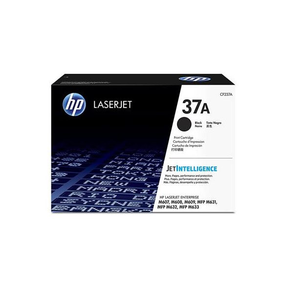 CF237A Lézertoner LaserJet MFP M631,632,633,M607,608,609 nyomtatókhoz, HP 37A, fekete, 11k