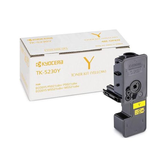 TK5230 Lézertoner M5521CDN, 5521CDW, P5021CDN, 5021CDW nyomtatókhoz, KYOCERA, sárga, 2,2k