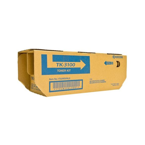 TK3100 Lézertoner FS 2100D, FS2100DN nyomtatókhoz, KYOCERA, fekete, 12,5k