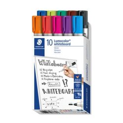   Táblamarker készlet, 2 mm, kúpos, STAEDTLER "Lumocolor® 351", 10 különböző szín