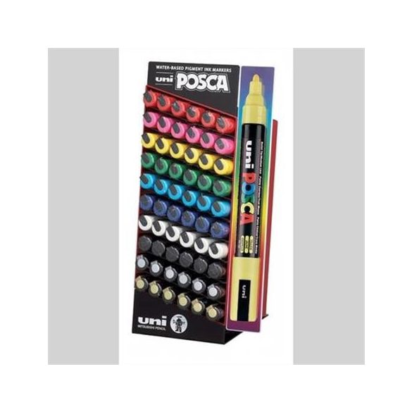 Dekormarker display, 60 db, 1,8-2,5 mm, UNI "Posca PC-5M", 10 különböző szín