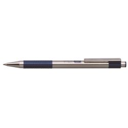   Golyóstoll, 0,24 mm, nyomógombos, rozsdamentes acél, kék tolltest, ZEBRA "F-301", kék