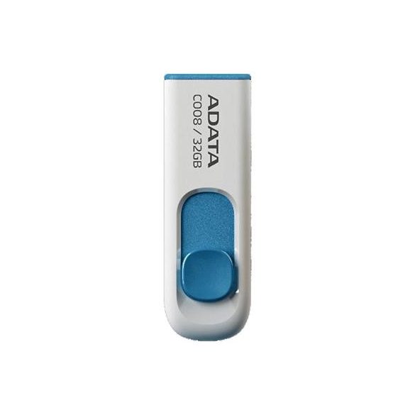 Pendrive, 32GB, USB 2.0, ADATA "C008", fehér