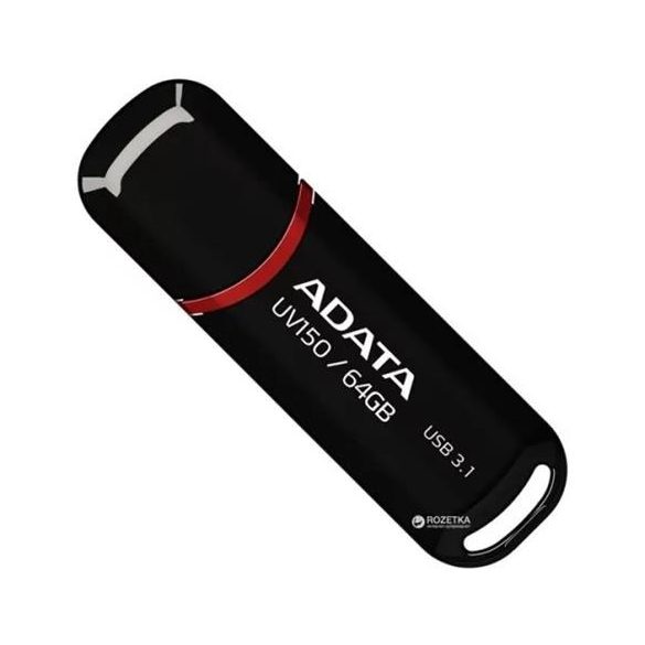 Pendrive, 64GB, USB 3.2 Gen1, ADATA "UV150", fekete