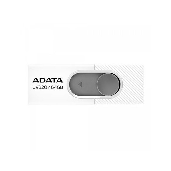 Pendrive, 64GB, USB 2.0, ADATA "UV220", fehér