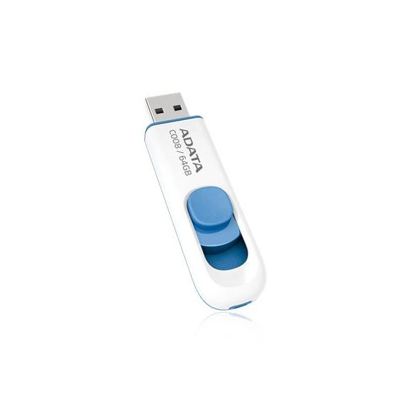 Pendrive, 64GB, USB 2.0, ADATA "C008", fehér